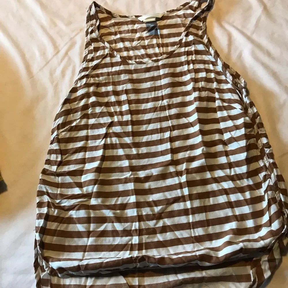 H&M Brown and White Tank Top sz. 2